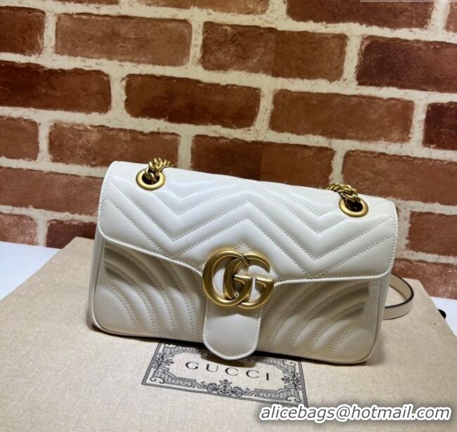 Grade Quality Gucci GG Marmont Matelasse Leather Small Shoulder Bag 443497 White 2024