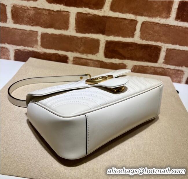 Grade Quality Gucci GG Marmont Matelasse Leather Small Shoulder Bag 443497 White 2024