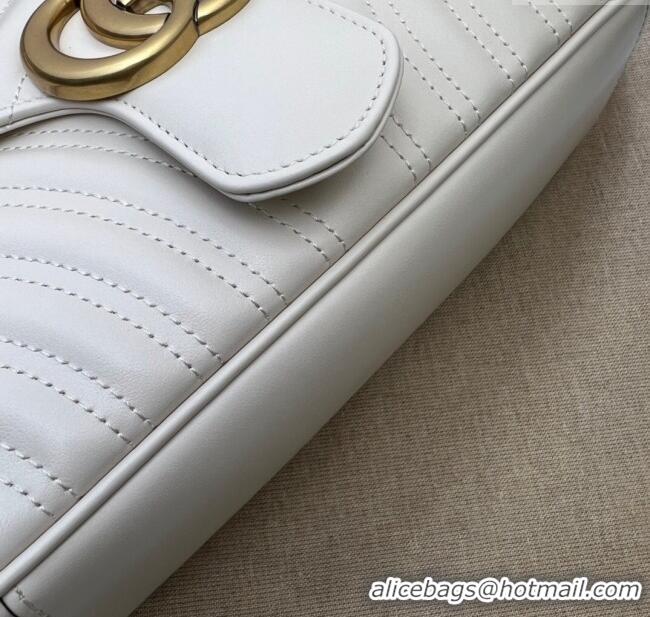 Grade Quality Gucci GG Marmont Matelasse Leather Small Shoulder Bag 443497 White 2024