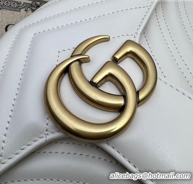 Grade Quality Gucci GG Marmont Matelasse Leather Small Shoulder Bag 443497 White 2024