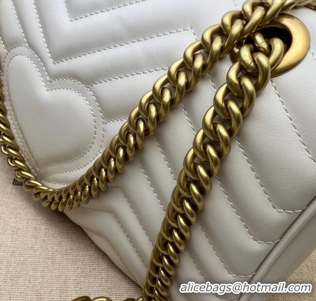 Grade Quality Gucci GG Marmont Matelasse Leather Small Shoulder Bag 443497 White 2024