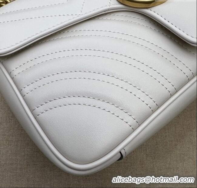 Grade Quality Gucci GG Marmont Matelasse Leather Small Shoulder Bag 443497 White 2024