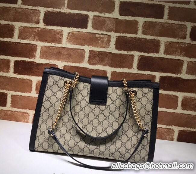 Original Cheap Gucci Padlock GG Canvas Medium Shoulder Bag 479197 Black 2024