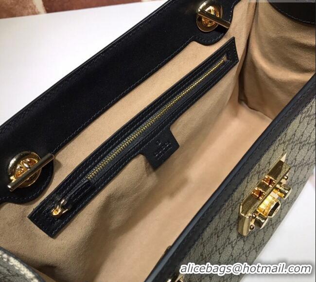 Original Cheap Gucci Padlock GG Canvas Medium Shoulder Bag 479197 Black 2024