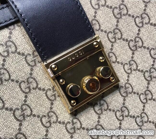 Original Cheap Gucci Padlock GG Canvas Medium Shoulder Bag 479197 Black 2024