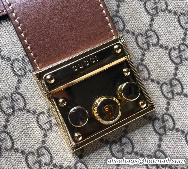 Best Product Gucci Padlock GG Canvas Medium Shoulder Bag 479197 Brown 2024