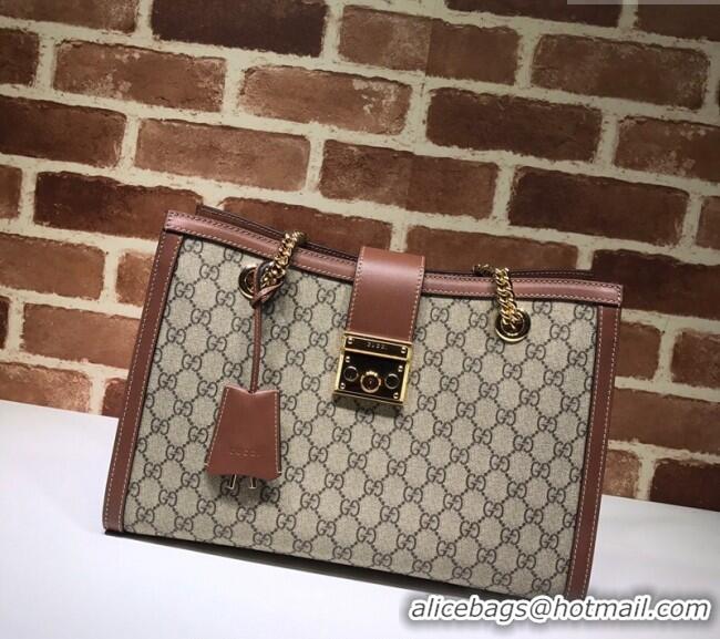Best Product Gucci Padlock GG Canvas Medium Shoulder Bag 479197 Brown 2024
