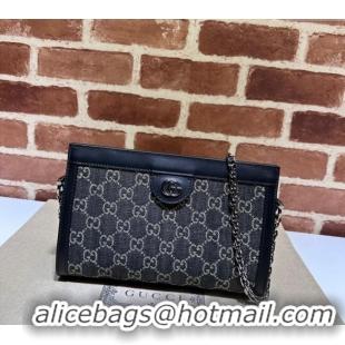 New Cheap Gucci Ophidia GG Denim Small Shoulder Bag 503877 Black 2024