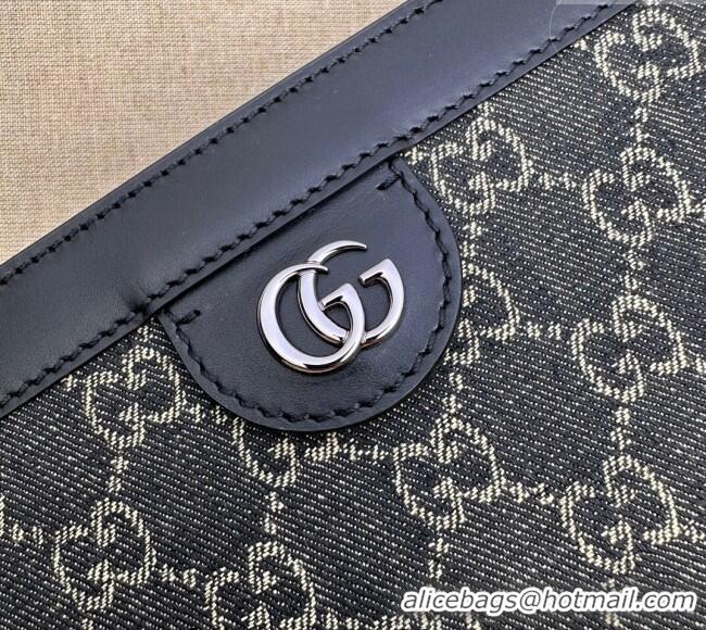 New Cheap Gucci Ophidia GG Denim Small Shoulder Bag 503877 Black 2024