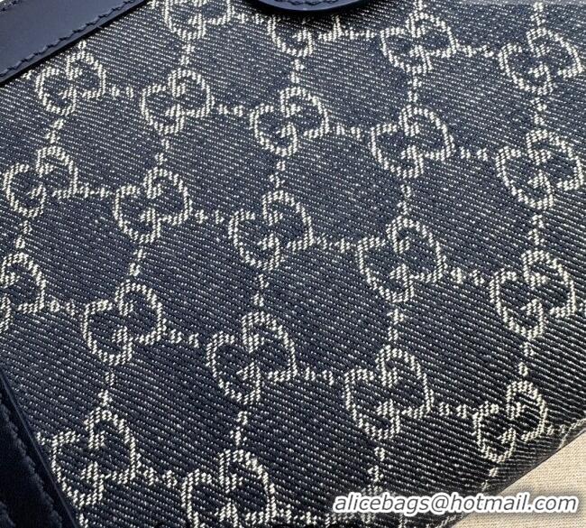 New Cheap Gucci Ophidia GG Denim Small Shoulder Bag 503877 Black 2024