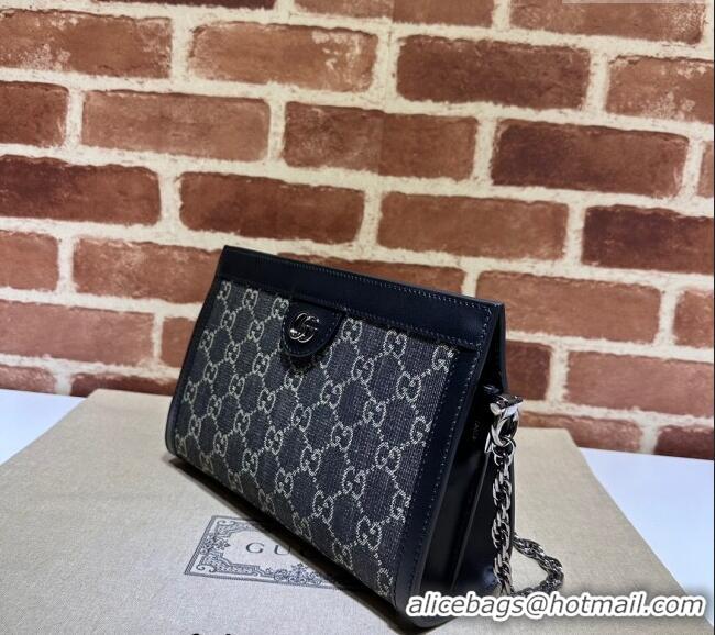 New Cheap Gucci Ophidia GG Denim Small Shoulder Bag 503877 Black 2024