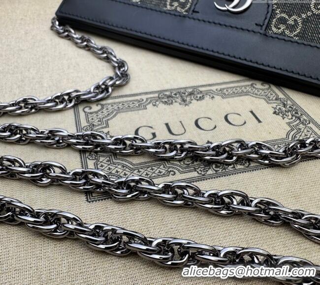 New Cheap Gucci Ophidia GG Denim Small Shoulder Bag 503877 Black 2024