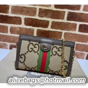 Best Product Gucci Ophidia Jumbo GG Canvas Small Shoulder Bag 503877 Camel 2024