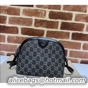 Low Cost Gucci Ophidia Jumbo GG Denim Small Shoulder bag 499621 Black 2024