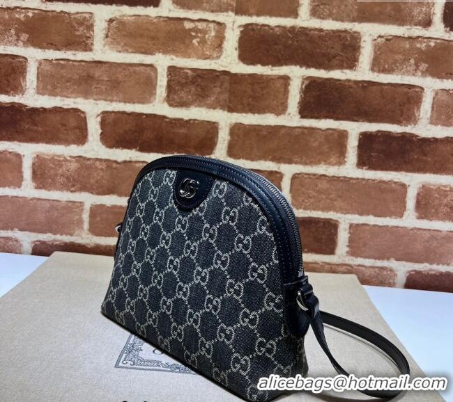 Low Cost Gucci Ophidia Jumbo GG Denim Small Shoulder bag 499621 Black 2024
