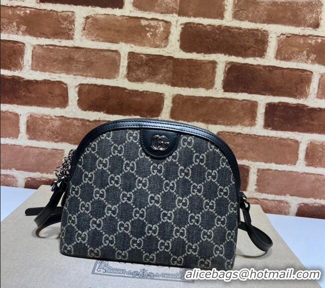 Low Cost Gucci Ophidia Jumbo GG Denim Small Shoulder bag 499621 Black 2024