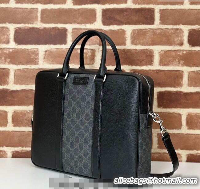 Original Cheap Gucci Mens Medium GG Briefcase bag with tag 795461 Black 2024