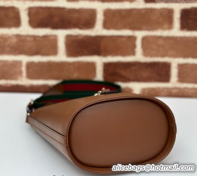 Spot Bulk Gucci Leather Mini Bucket Shoulder bag 782908 Brown 2024