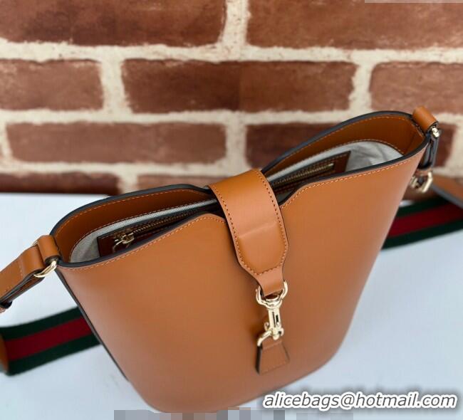 Buy Inexpensive Gucci Leather Mini Bucket Shoulder bag 782908 Light Brown 2024