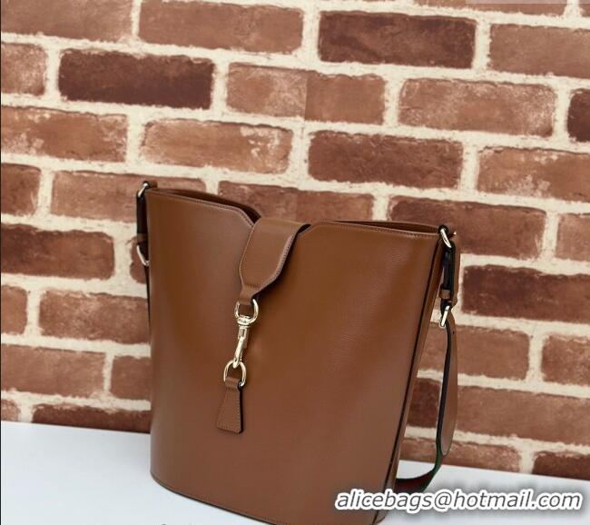 Buy Discount Gucci Leather Medium Bucket Shoulder bag 782904 Brown 2024