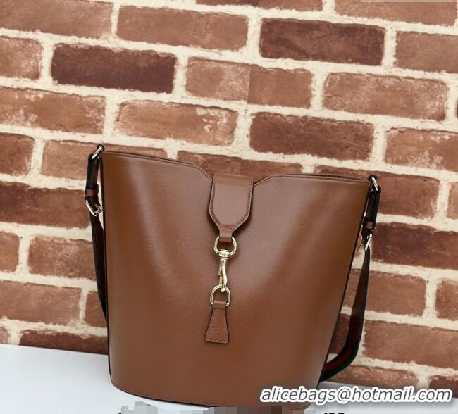 Buy Discount Gucci Leather Medium Bucket Shoulder bag 782904 Brown 2024