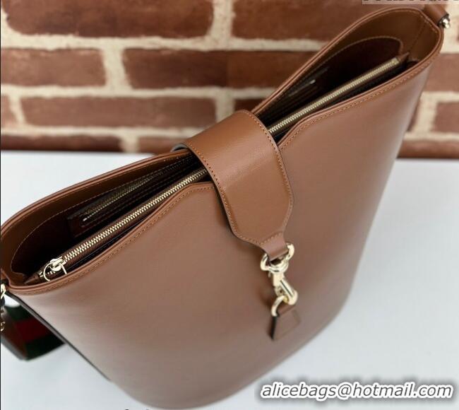 Buy Discount Gucci Leather Medium Bucket Shoulder bag 782904 Brown 2024