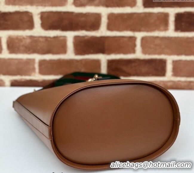 Buy Discount Gucci Leather Medium Bucket Shoulder bag 782904 Brown 2024