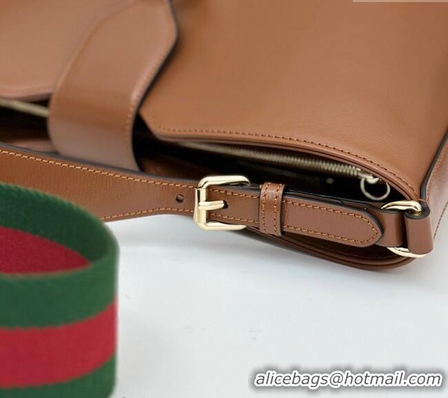 Buy Discount Gucci Leather Medium Bucket Shoulder bag 782904 Brown 2024