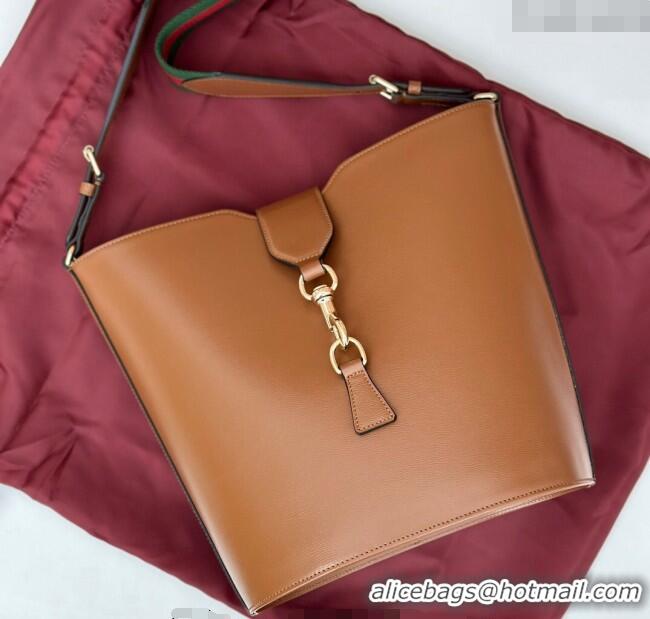Buy Discount Gucci Leather Medium Bucket Shoulder bag 782904 Brown 2024