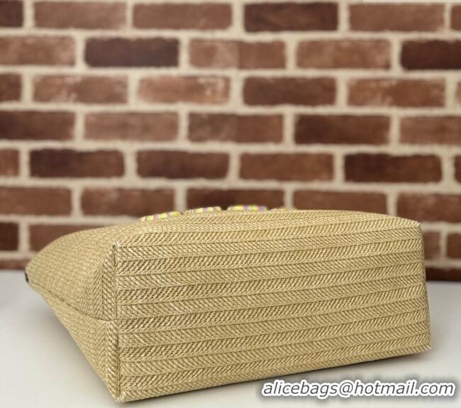 Reasonable Price Gucci Medium Straw-Effect Tote bag 779666 Beige 2024