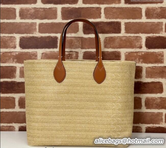 Reasonable Price Gucci Medium Straw-Effect Tote bag 779666 Beige 2024