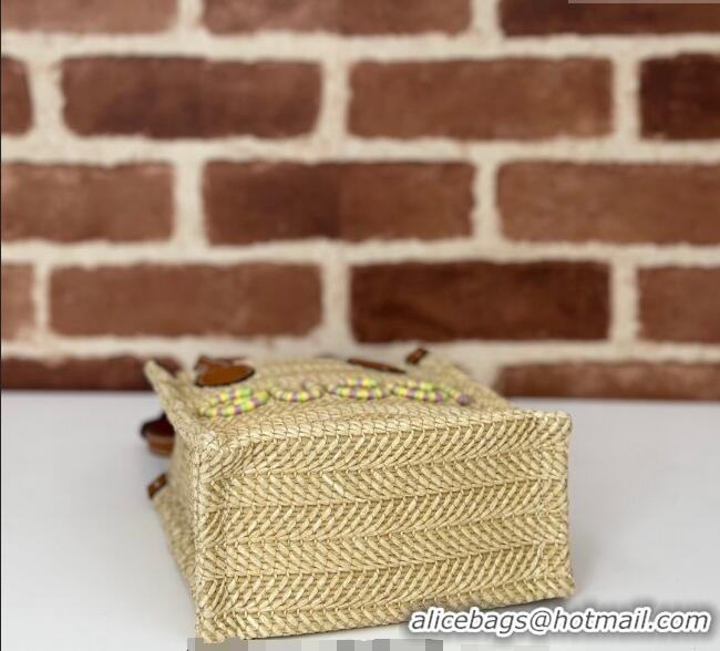 Pretty Style Gucci Super Mini Straw-Effect Tote bag 780083 Beige 2024