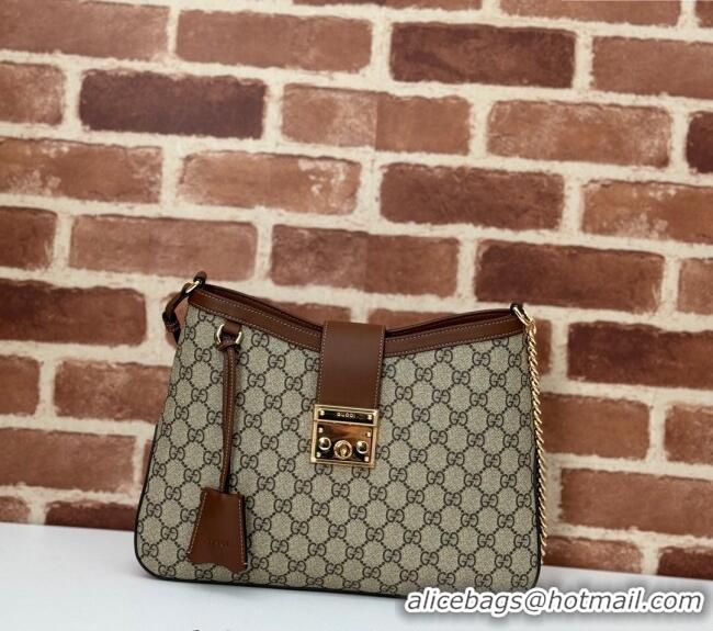 Affordable Price Gucci Padlock GG Canvas Medium Shoulder bag 795113 Brown 2024