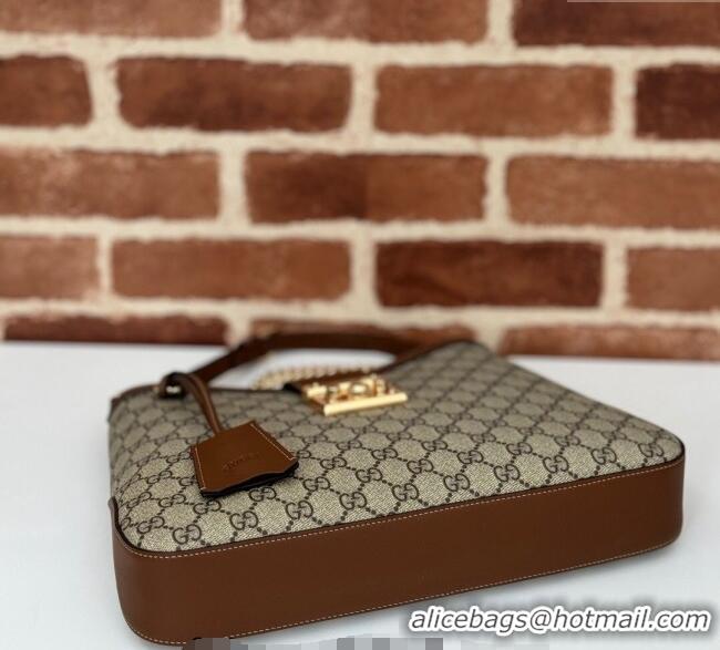 Affordable Price Gucci Padlock GG Canvas Medium Shoulder bag 795113 Brown 2024