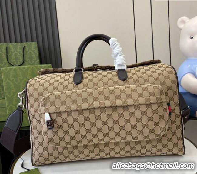 Grade Design Gucci Mens Medium GG Canvas Duffle Travel bag 802095 Beige 2024