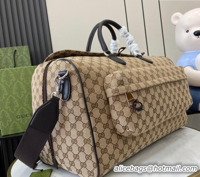 Grade Design Gucci Mens Medium GG Canvas Duffle Travel bag 802095 Beige 2024