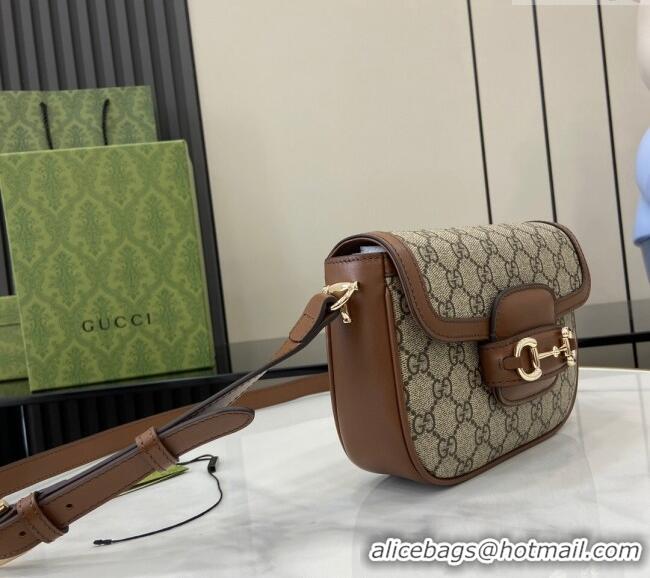 Super Quality Gucci Horsebit 1955 GG Canvas Mini Shoulder Bag 815205 Brown 2024