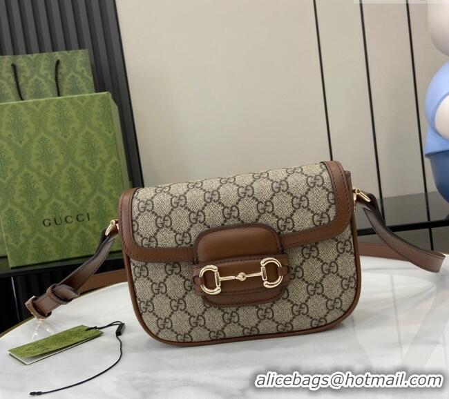 Super Quality Gucci Horsebit 1955 GG Canvas Mini Shoulder Bag 815205 Brown 2024
