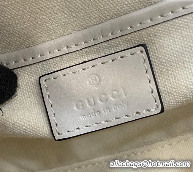 Famous Brand Gucci Horsebit 1955 GG Canvas Mini Shoulder Bag 815205 White 2024