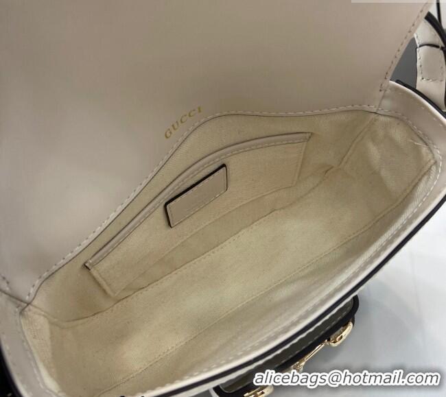 Famous Brand Gucci Horsebit 1955 GG Canvas Mini Shoulder Bag 815205 White 2024