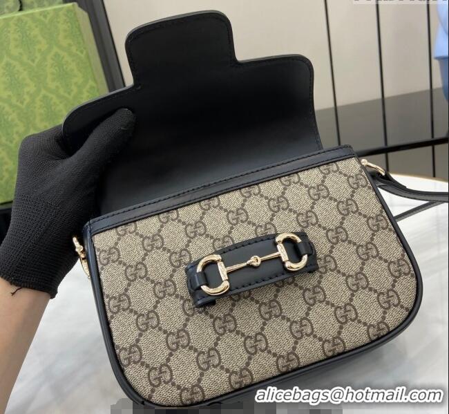Reasonable Price Gucci Horsebit 1955 GG Canvas Mini Shoulder Bag 815205 Black 2024