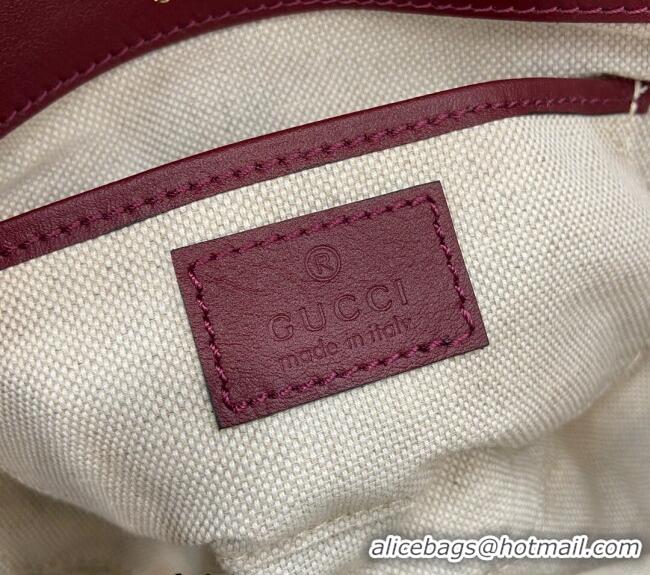 Reasonable Price Gucci Horsebit 1955 GG Canvas Mini Shoulder Bag 815205 Burgundy 2024