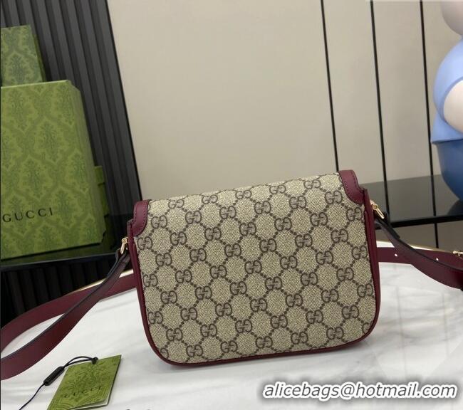 Reasonable Price Gucci Horsebit 1955 GG Canvas Mini Shoulder Bag 815205 Burgundy 2024