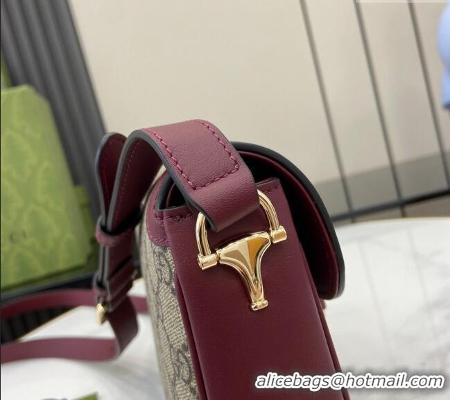 Reasonable Price Gucci Horsebit 1955 GG Canvas Mini Shoulder Bag 815205 Burgundy 2024
