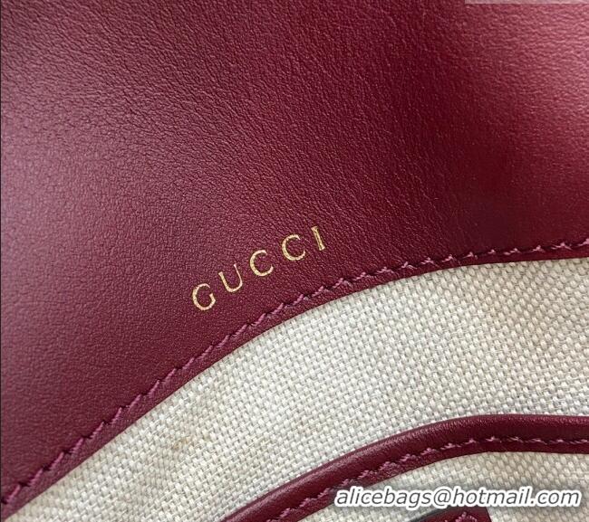Super Quality Gucci Horsebit 1955 Leather Mini Shoulder Bag 815205 Burgundy 2024