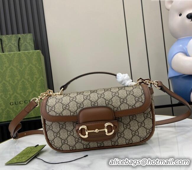 Grade Design Gucci Horsebit 1955 GG Canvas Small Top Handle Bag 815206 Brown 2024