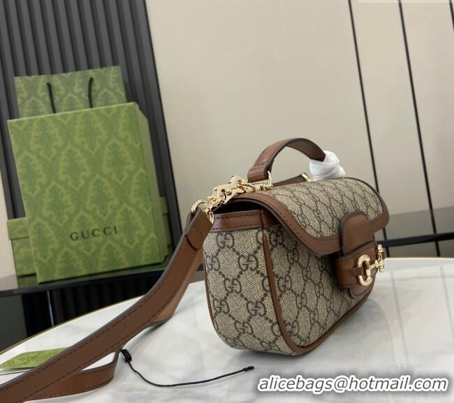 Grade Design Gucci Horsebit 1955 GG Canvas Small Top Handle Bag 815206 Brown 2024