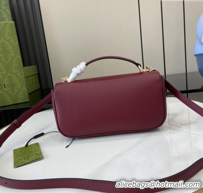 Grade Design Gucci Horsebit 1955 Leather Small Top Handle Bag 815206 Burgundy 2024