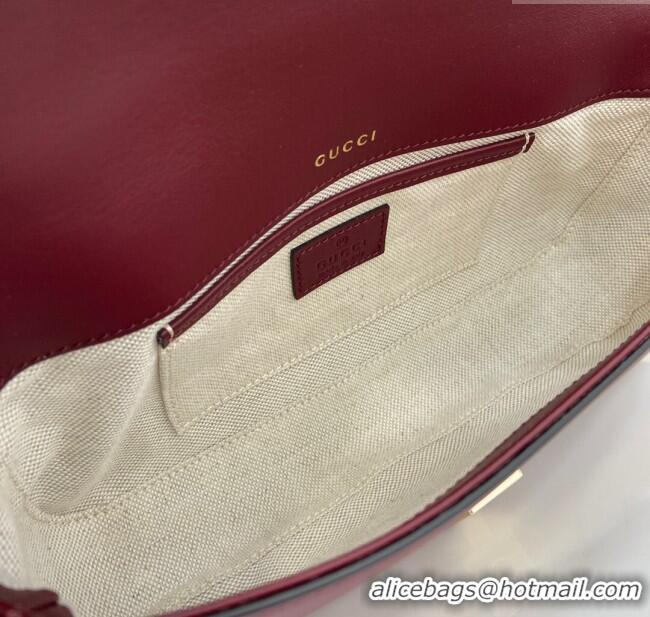 Grade Design Gucci Horsebit 1955 Leather Small Top Handle Bag 815206 Burgundy 2024