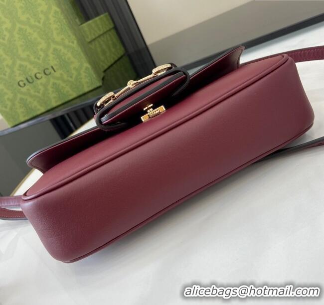 Grade Design Gucci Horsebit 1955 Leather Small Top Handle Bag 815206 Burgundy 2024